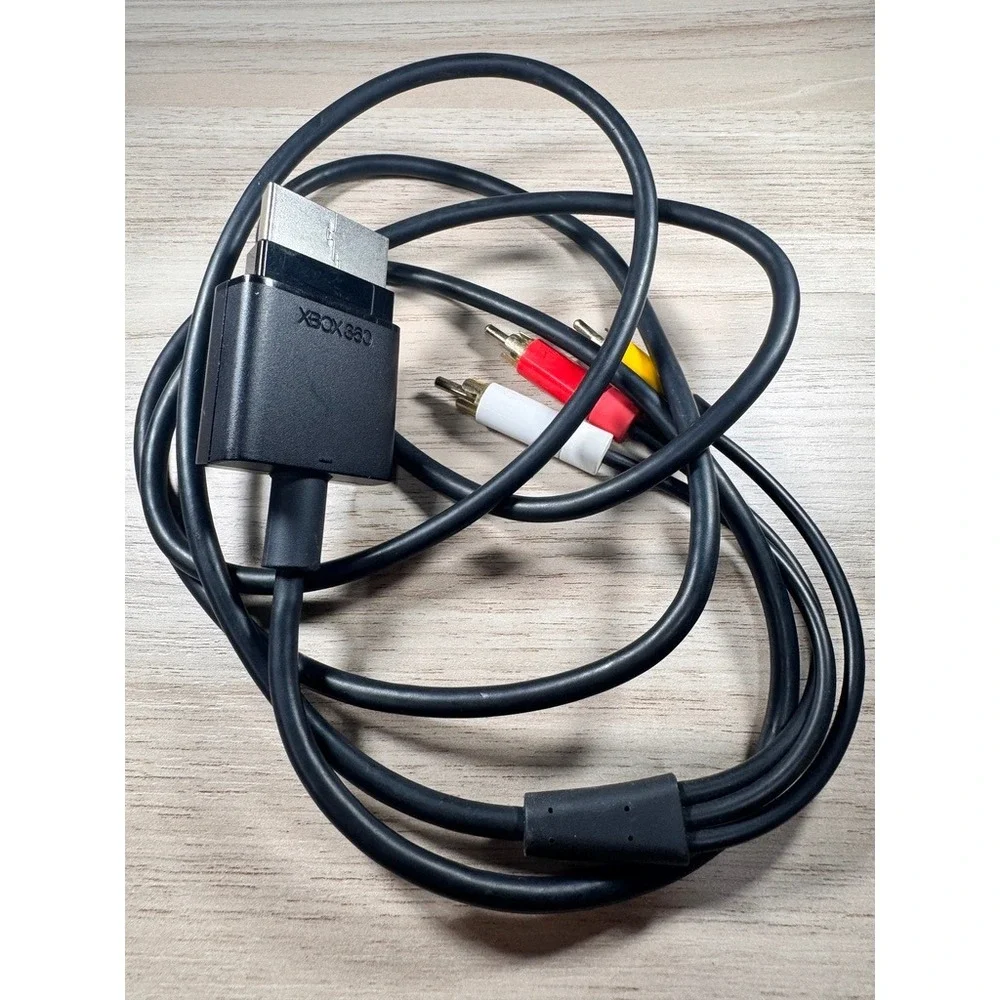 Microsoft Xbox 360 Composite AV Cable RCA X821376-001 Black 6ft OEM Cord